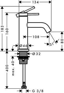 Hansgrohe Tecturis S Standventil 80 ohne Ablaufgarnitur MSW – Bild 4