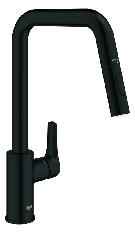 GROHE EH-SPT-Batterie Eurosmart 30619 h. Auslauf Dual Spülbrause matt black