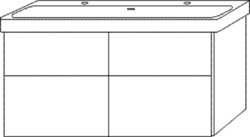 SA Waschtischunterbau mit Auszügen 3way (UF915) 588x1150x453 Weiß-Glanz