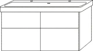 SA Waschtischunterbau mit Auszügen 3way (UF915) 588x1150x453 Weiß-Glanz