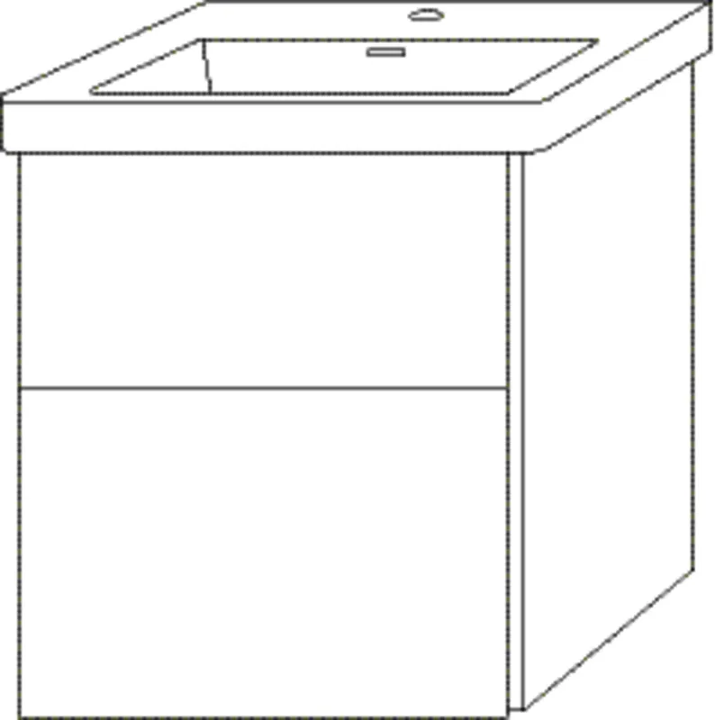 SA Waschtischunterbau mit Auszügen 3way (BR893) 588x507x432 Eiche-Nebraska