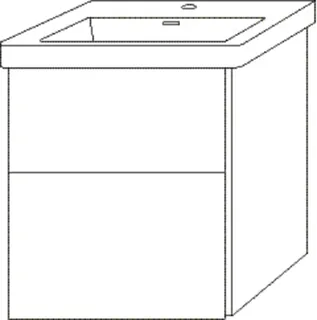 SA Waschtischunterbau mit Auszügen 3way (BR893) 588x507x432 Eiche-Nebraska