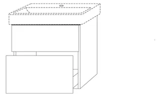 SA Waschtischunterbau mit Auszügen 3way (SP423) 588x550x377 Graphit-Matt – Bild 2