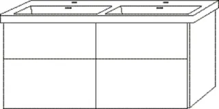 SA Waschtischunterbau mit Auszügen 3way (SF900) 588x1255x462 Sandgrau-Matt