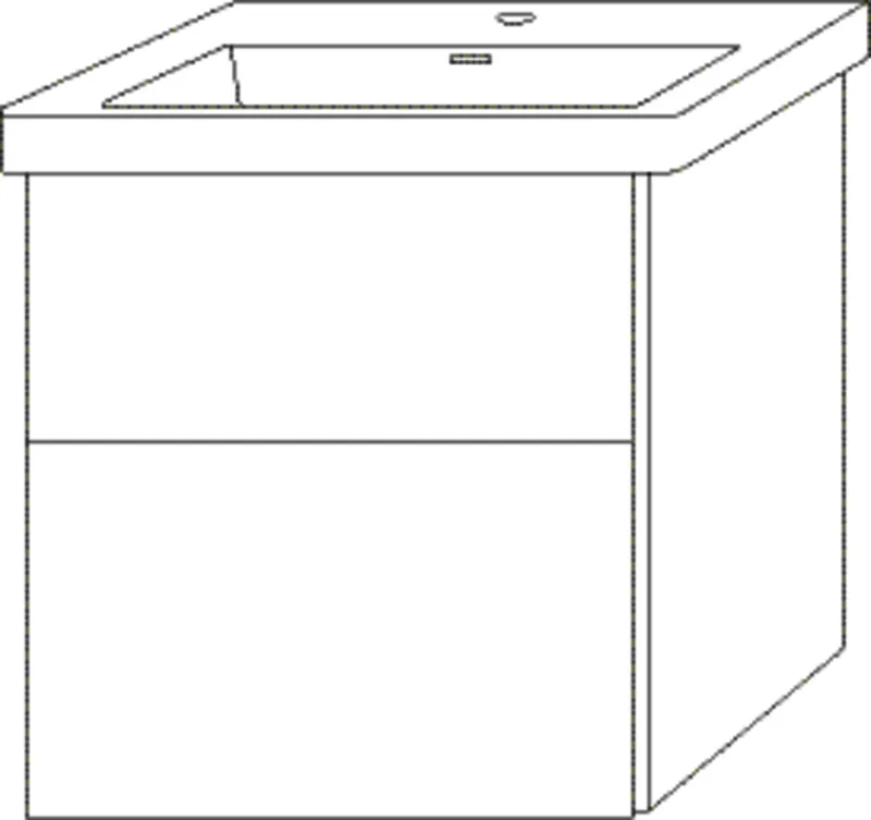 SA Waschtischunterbau mit Auszügen 3way (UF894) 588x555x462 Schwarz-Matt