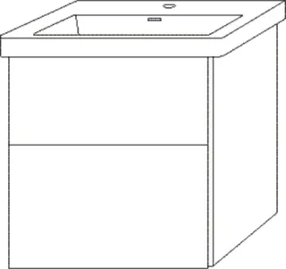 SA Waschtischunterbau mit Auszügen 3way (UF894) 588x555x462 Schwarz-Matt