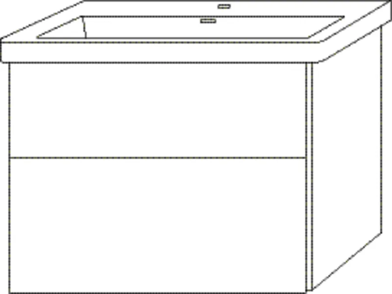 SA Waschtischunterbau mit Auszügen 3way (UF896) 588x755x462 Schwarz-Matt
