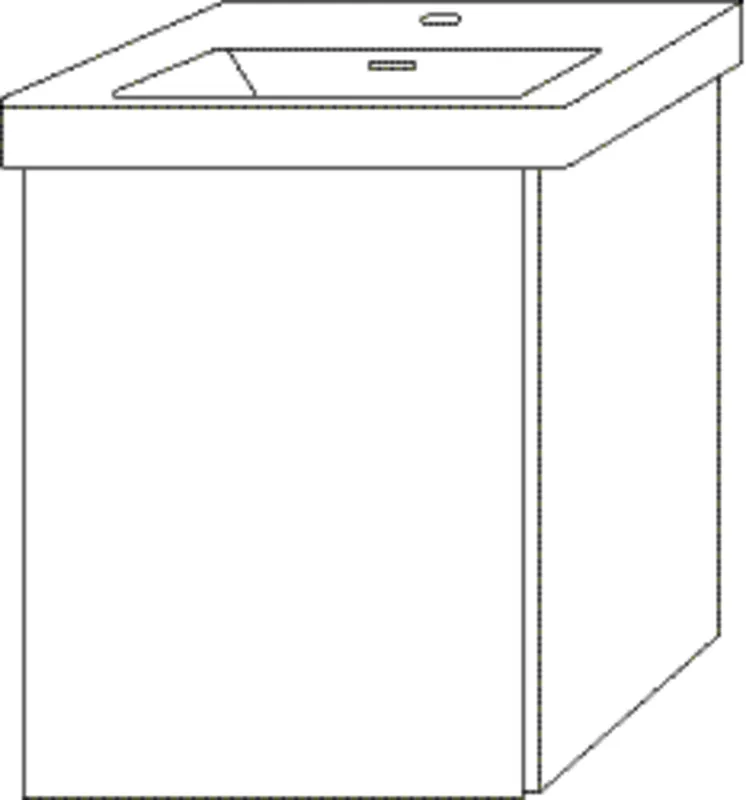 SA Waschtischunterbau links 3way (UM891) 517x457x391 Eiche-Kansas