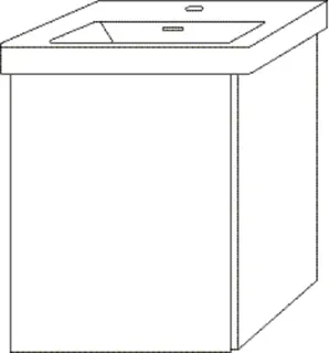 SA Waschtischunterbau links 3way (UM891) 517x457x391 Eiche-Kansas