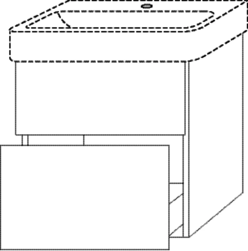 SA Waschtischunterbau mit Auszügen 3way (SP766) 593x550x437 Graphit-Matt