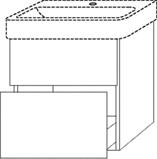 SA Waschtischunterbau mit Auszügen 3way (SP766) 593x550x437 Graphit-Matt