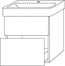 SA Waschtischunterbau mit Auszügen 3way (SP766) 593x550x437 Graphit-Matt – Bild 2