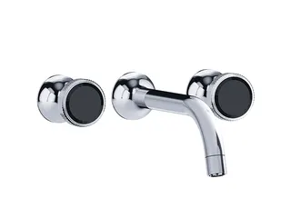 Wand-Waschtisch 3-Loch Batterie 1/2 Zoll, FM Serie VALENCIA schwarz, SWm