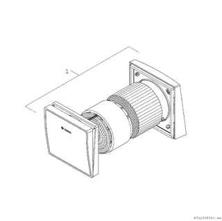 BOSCH dezentrale Lüftung V3000D 55 /K Komplettset: mit Montagerohr und Hauben – Bild 2