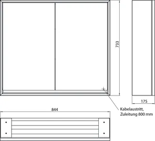 Emco Lichtspiegelschrank loft 05106 Aufputz, 2trg. 800 mm alu. – Bild 4