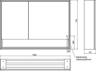 Emco Lichtspiegelschrank loft 05214 Aufputz, breite Tür rechts 1000 mm alu. – Bild 5