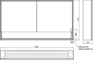 Emco Lichtspiegelschrank loft 05220 Aufputz, 2trg. 1300 mm alu. – Bild 5