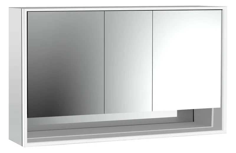 Emco Lichtspiegelschrank loft 05222 Aufputz, 3trg. 1600 mm alu.