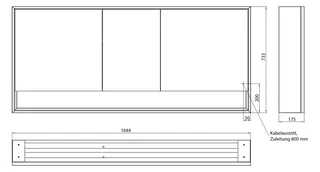 Emco Lichtspiegelschrank loft 05222 Aufputz, 3trg. 1600 mm alu. – Bild 5