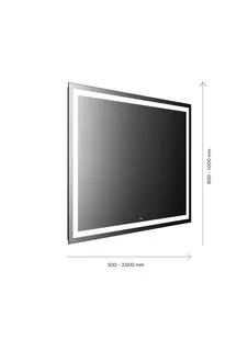 EC LED-Lichtspiegel MI 230 m. Sensorschalter 1200x600 mm