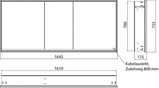 Emco Lichtspiegelschrank loft 05123 Unterputz, 3trg. 1600 mm alu. – Bild 3