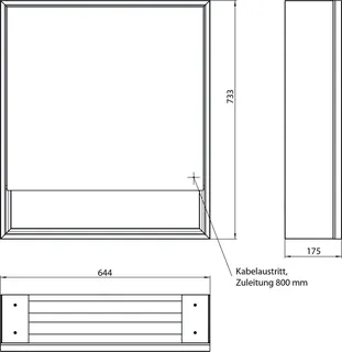 Emco Lichtspiegelschrank loft 05200 Aufputz, Anschlag links 600 mm alu. – Bild 3
