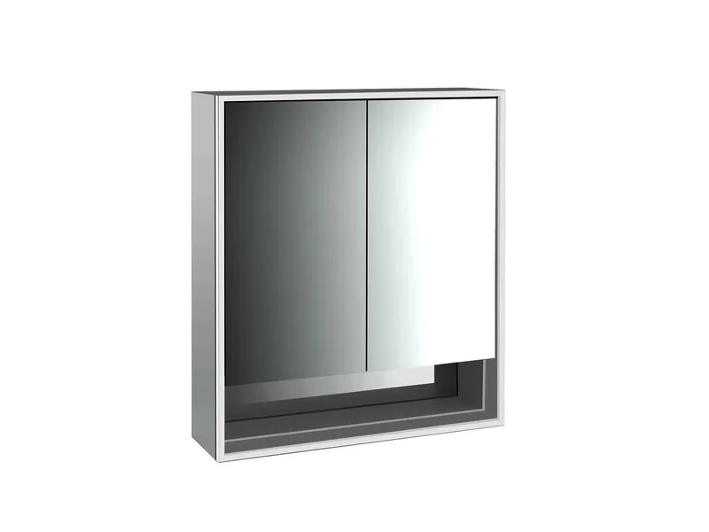 Emco Lichtspiegelschrank loft 05204 Aufputz, 2trg. 600 mm alu.
