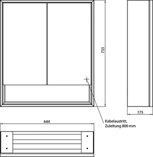 Emco Lichtspiegelschrank loft 05204 Aufputz, 2trg. 600 mm alu. – Bild 5