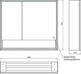 Emco Lichtspiegelschrank loft 05208 Aufputz, breite Tür rechts 800 mm alu. – Bild 5