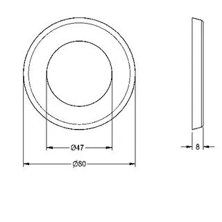 Aquarotter Schubrosette, mit O-Ring, verchromt, 2000104828 – Bild 2