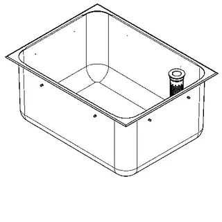 Aquarotter Einlegebecken, ANIMA, Edelstahl, 635x300x485 mm, Ablauf hinten rechts – Bild 2