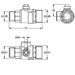 Aquarotter Wassermengenregulierung, DN15, absperrbar, 2030055270 – Bild 3