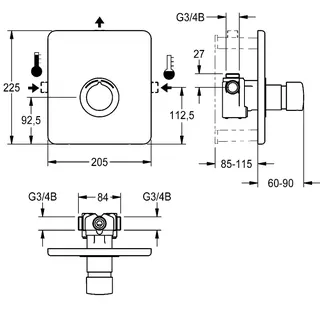 Aquarotter Duscharmatur, F5, hydr., Mischer, Unterputz, Umrüstung AQRM657/675 – Bild 2