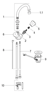 SH Waschtisch ARM. ZWEIGR. CLASSIC-LINE_2 CLASSIC,ABLGARN.,HU-ROHRAUSL.,CHR – Bild 3