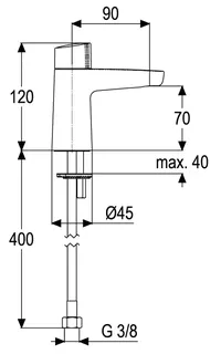 SH STANDHAHN ALPHA_350 MIT KERAMIK OT 90 GR, 90X70 CHROM – Bild 2