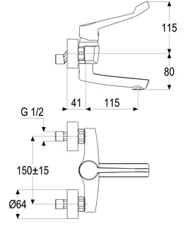 SH KÜCHENARM. EHM ALPHA_300 CARE MIT SCHWENKAUSLAUF 115MM, CHROM – Bild 2