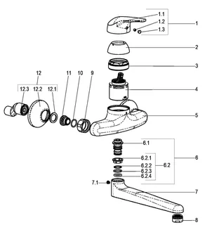 SH KÜCHEN-WANDARMATUR EHM XENA MIT SCHWENKB. AUSLAUF 110MM CHROM – Bild 3
