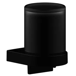 SCALIDO-Lotionspender Design rund mit mattiertem Echtkristall-Glas u. Pumpe sw