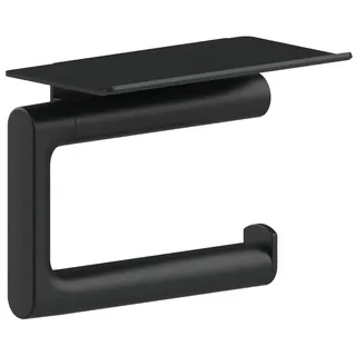 SCALIDO-Toilettenpapierhalter Design rund offen, mit Ablage schwarz matt