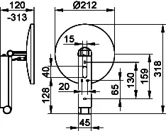 SCALIDO-Kosmetikspiegel Wandmodel be- leuchtet D=212mm m Schalter schwarz matt – Bild 2
