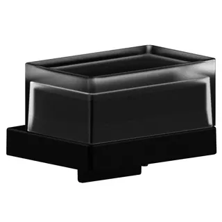 SCALIDO-Lotionspender Design eckig mit mattiertem Echtkristall-Glas u. Pumpe sw