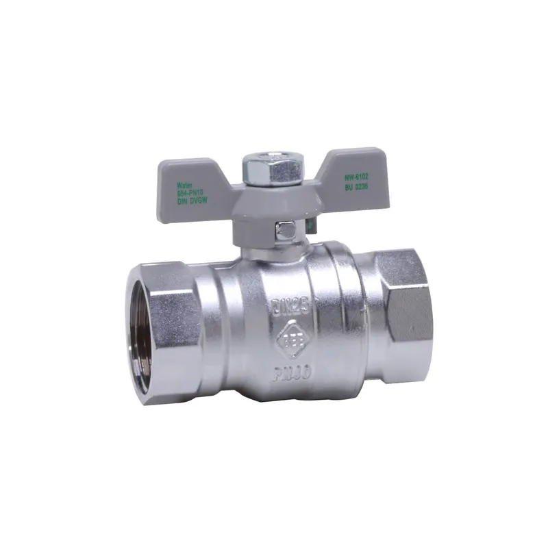 comfort-Kugelhahn Universal bleifrei Gas u. Trinkw. DN32(11/4") Flügelgriff Ms/vc