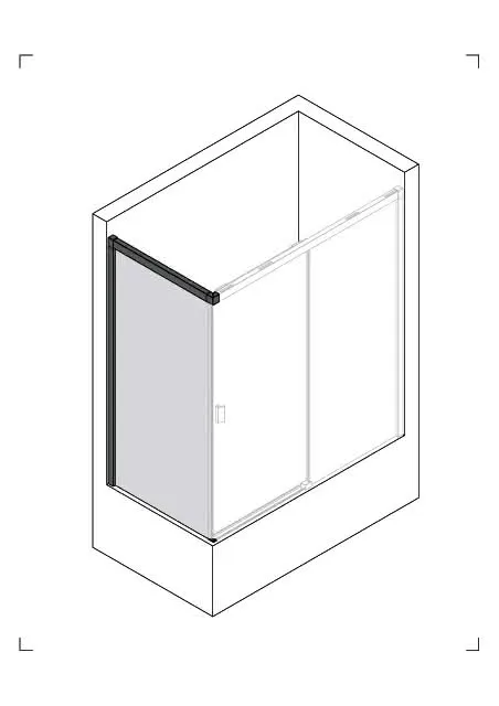 sanibel 3001-Trennwand SLIDE A23 WMB L a. Badew zu DST2R 700x1600mm SPO/ESG