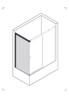 sanibel 3001-Trennwand SLIDE A23 WMB L a. Badew zu DST2R 750x1600mm SPO/ESG