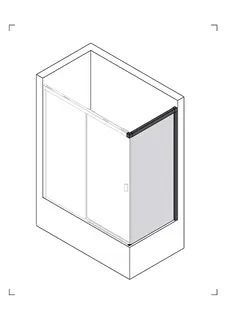 sanibel 3001-Trennwand SLIDE A23 WMB R a. Badew zu DST2L 700x1600mm SWM/ESG