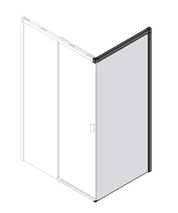 sanibel 3001-Trennwand SLIDE A23 WBOM R zu Schiebetür DST2BOL 800x2000mm SWM/ESG