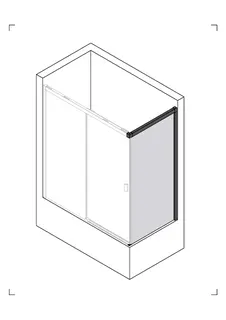 sanibel 3001-Trennwand SLIDE A23 WMB R a. Badew zu DST2L 900x1600mm SPO/ESG