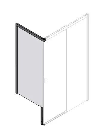 sanibel 3001-Trennwand SLIDE A23 WKM L zu Schiebetür DST2R 750x1750mm SWM/ESG