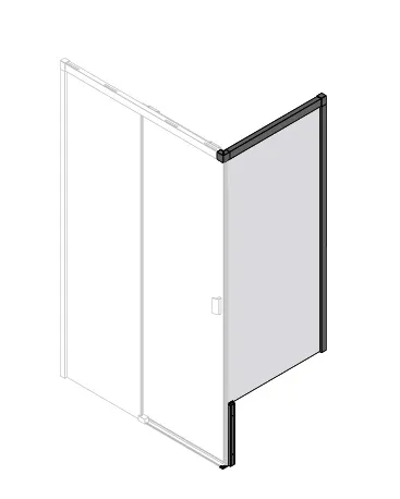 sanibel 3001-Trennwand SLIDE A23 WKM R zu Schiebetür DST2L 800x1750mm SWM/ESG