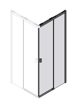 sanibel 3001-Eckdusche SLIDE A23 EDS2BOR Schenkel rechts 900x2000mm SWM/ESG